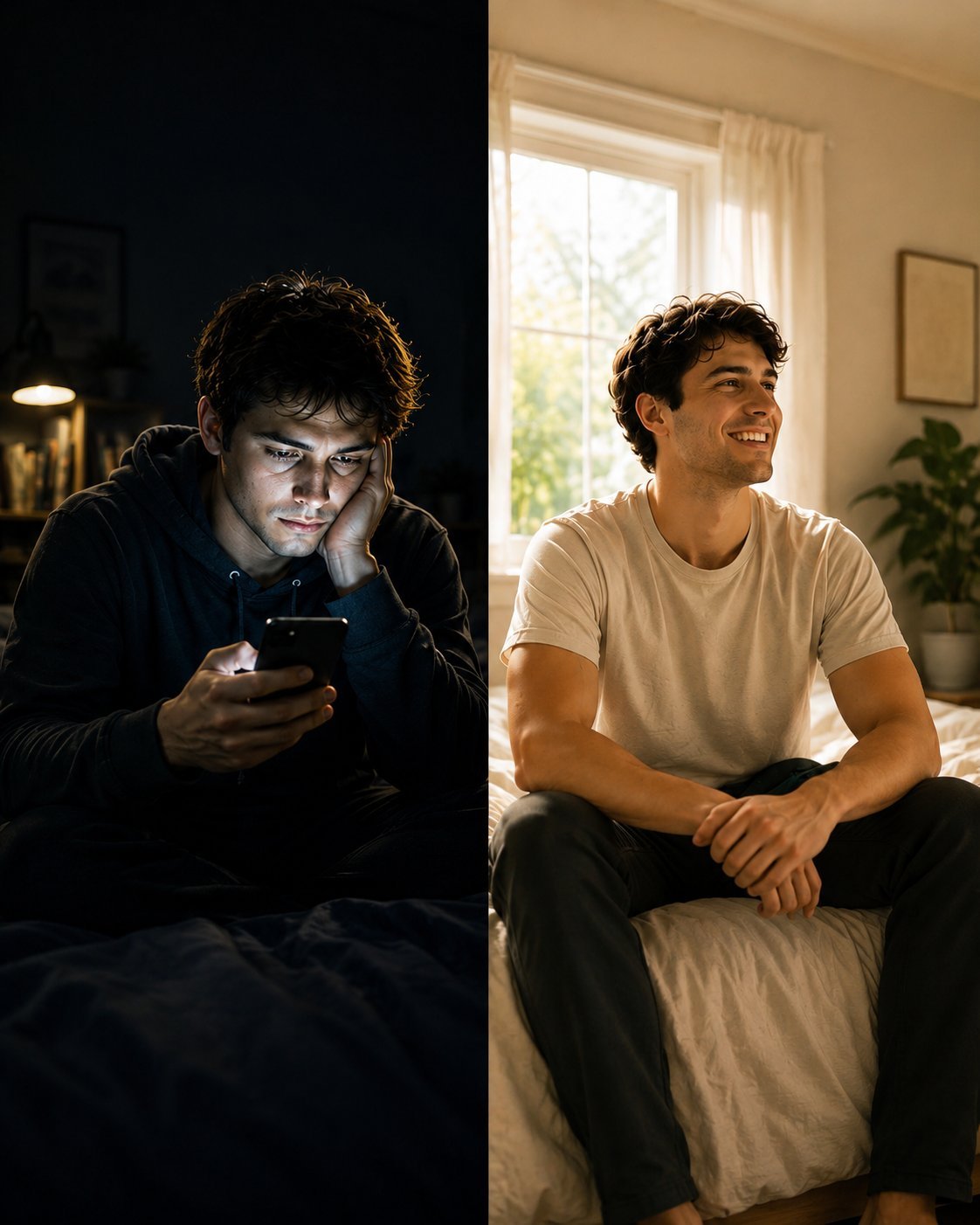 Before and after — fighting your phone vs back in control